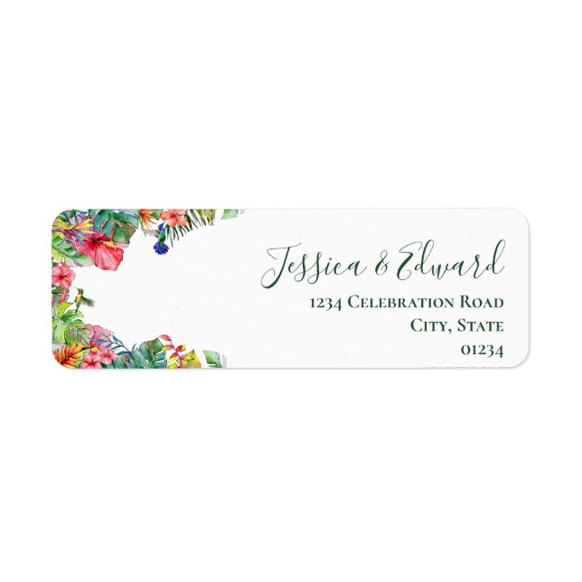 Tropical Paradise Hibiscus Hawaiian Address Label (Front)