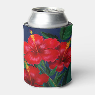 Tropical Paradise Hibiscus Hawaiian Can Cooler
