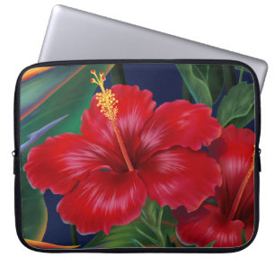 Tropical Paradise Hibiscus Neoprene Wetsuit Laptop Sleeve