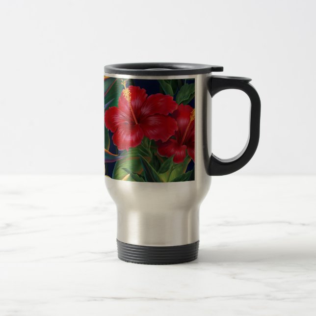 Tropical Paradise Hibiscus Travel Mug (Right)
