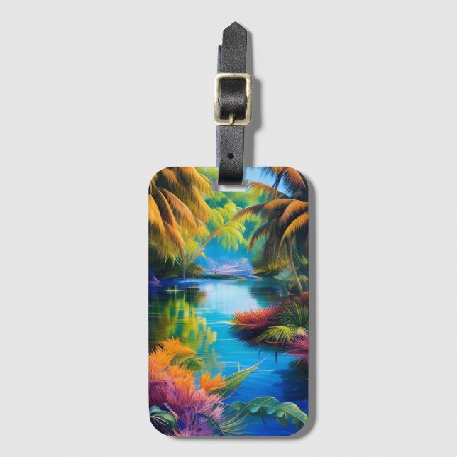 Tropical Paradise II Luggage Tag (Front Vertical)