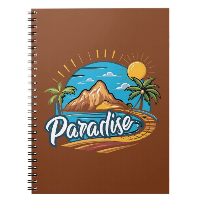 Tropical Paradise Island Logo Art Notebook (Front)