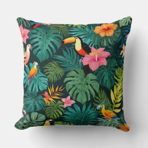 Tropical Paradise Jungle Pattern Cushion