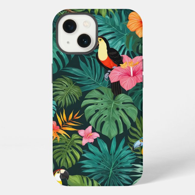 Tropical Paradise Jungle Pattern iPhone Case (Back)