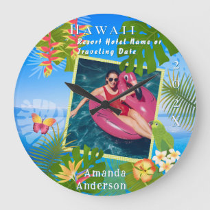 Tropical Paradise Memory Sea Photo Large Clock