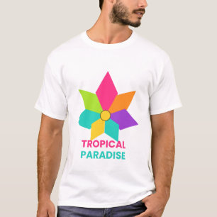 Tropical Paradise Neon Leaf T-Shirt