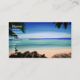 Tropical paradise ocean view business card art
