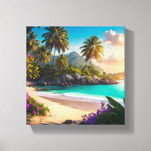 Tropical Paradise Ocean View Canvas Print