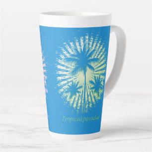 Tropical paradise palm trees sun latte mug