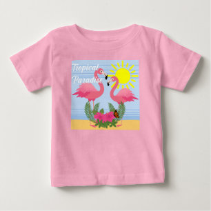 Tropical Paradise Pink Flamingo - Baby Fine Jersey T-Shirt