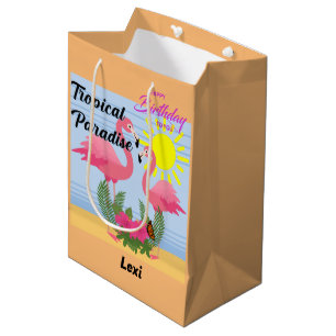 Tropical Paradise Pink Flamingo - Gift Bag - Mediu