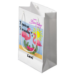 Tropical Paradise Pink Flamingo - Gift Bag - Small