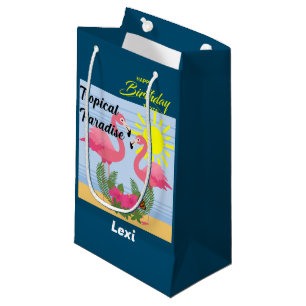 Tropical Paradise Pink Flamingo - Gift Bag - Small