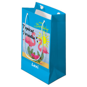 Tropical Paradise Pink Flamingo - Gift Bag - Small