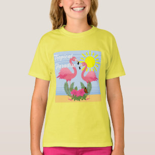 Tropical Paradise Pink Flamingo - Girls' Basic T-S T-Shirt