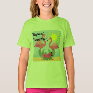 Tropical Paradise Pink Flamingo - Girls' Basic T-S T-Shirt