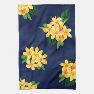 Tropical Paradise Plumeria Hawaiian Tea Towel