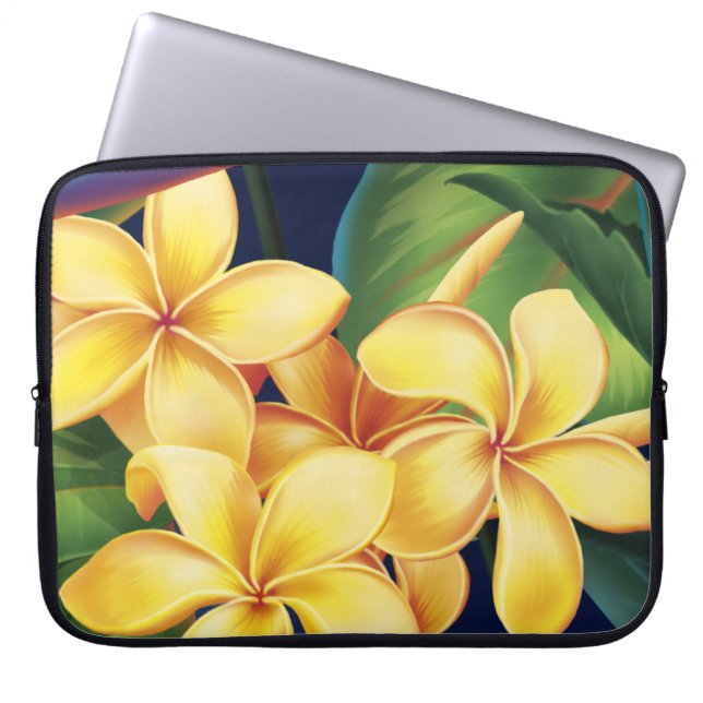 Tropical Paradise Plumeria Neoprene Wetsuit Laptop Sleeve (Front)