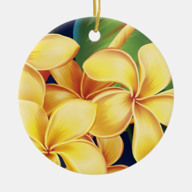 Tropical Paradise Plumeria Ornaments (Front)