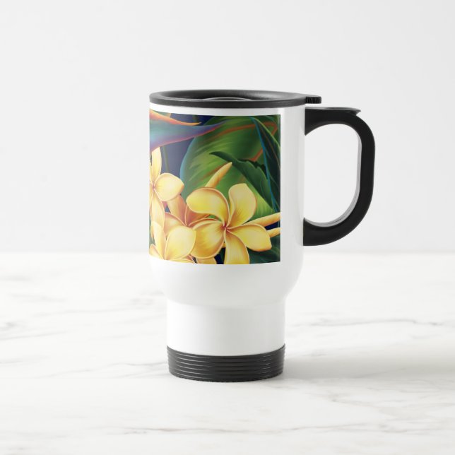 Tropical Paradise Plumeria Travel Mug (Right)