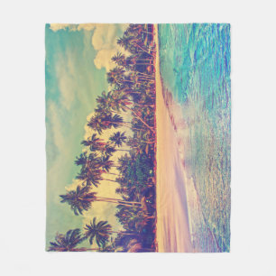 Tropical paradise: sea, hotel, beach. fleece blanket