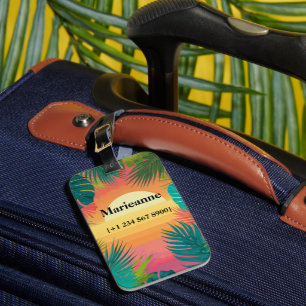 Tropical Paradise Sunset Gradient Luggage Tag