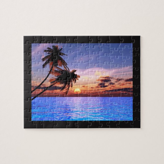 Tropical Paradise Sunset Puzzle (Horizontal)
