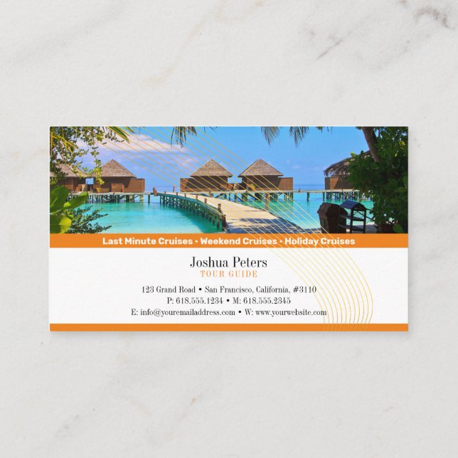 Tropical Paradise | Tourism Travel Agent Business Card (Back)