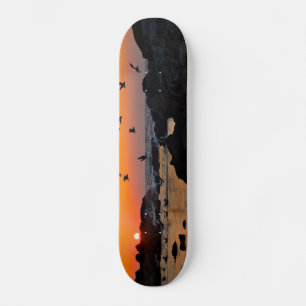Tropical Paradise Water Beach Sunset Birds Destiny Skateboard