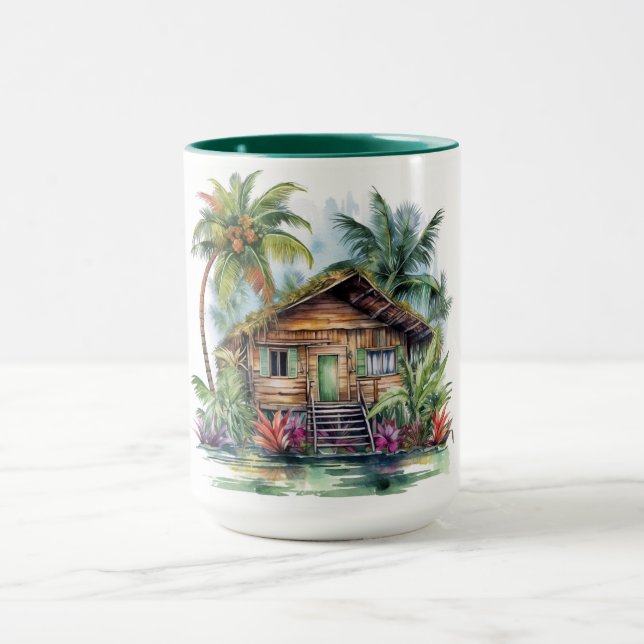 Tropical Paradise Watercolor Mug Hawaiian Edition (Center)