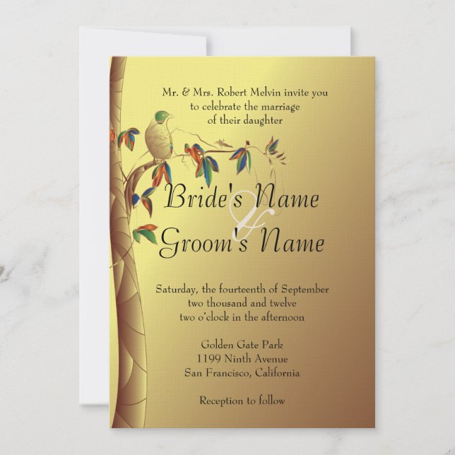 Tropical Paradise Wedding Invitation (Front)