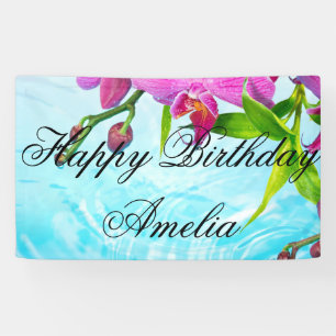 tropical paradise,zen,peace,orchid,blue water,yoga banner