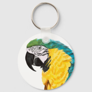 Tropical Parrot Bird Key Ring