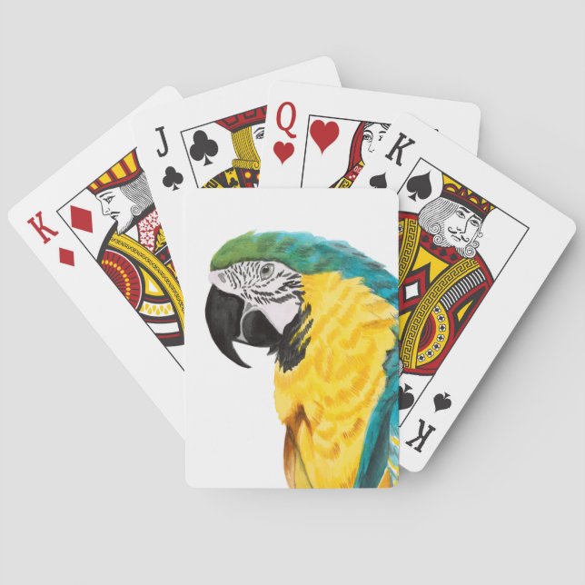 Tropical Parrot Bird Playing Cards (Back)
