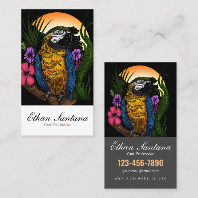 Tropical Parrot Business Card (Front/Back)