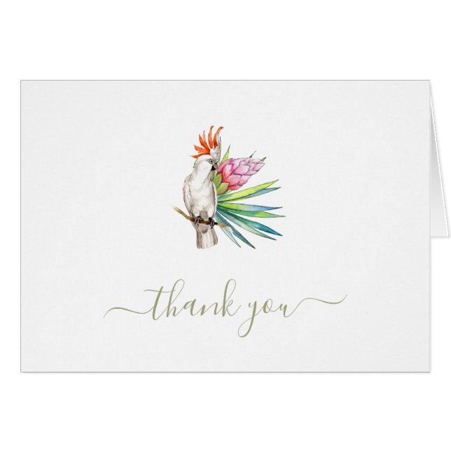 Tropical Parrot Island Wedding Thank You (Front Horizontal)