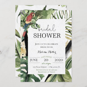 Tropical Parrot Jungle Bridal Shower Invitation