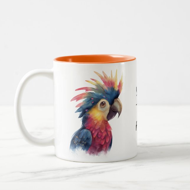 Tropical Parrot Mug – Colourful Bird with Custom T (Left)