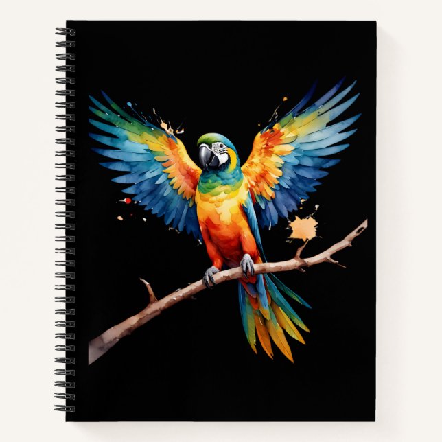 Tropical Parrot Notebook (Front)
