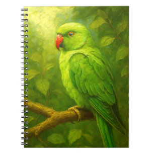 tropical Parrot Notebook - Green Bird Journal