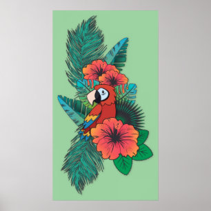 Tropical Parrot Poster