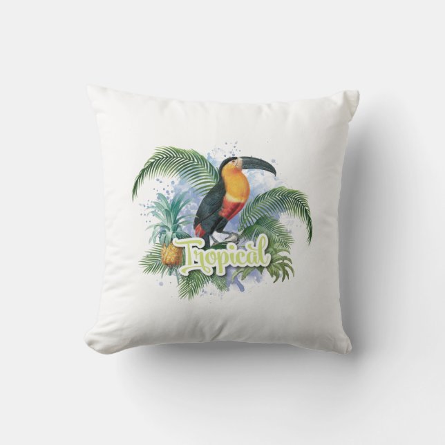 Tropical Parrot Theme Cushion (Front)