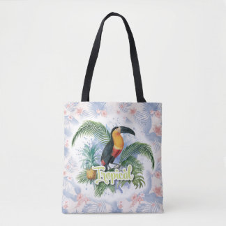 Tropical Parrot Theme Tote Bag