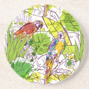 Tropical Parrots Coaster