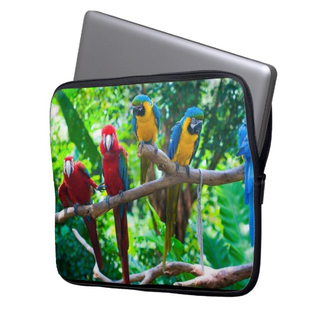 Tropical Parrots Design Laptop Sleeve (Front Left)