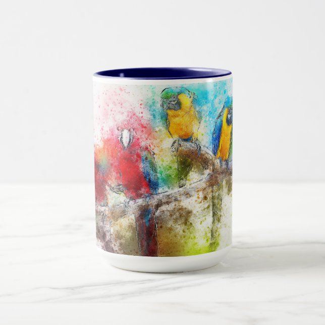 Tropical Parrots Design Mug (Center)