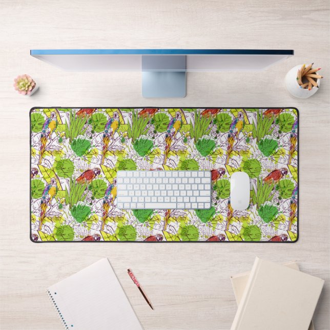 Tropical Parrots Desk Mat (Office 1)