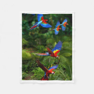 Tropical Parrots Flight Blanket