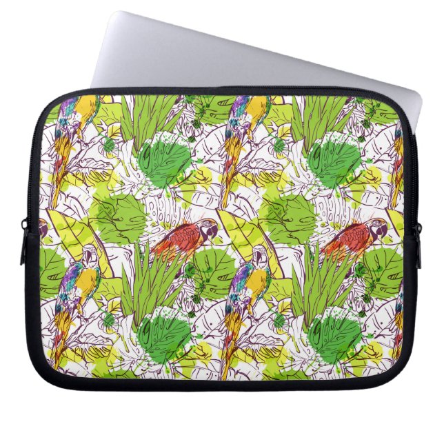 Tropical Parrots Laptop Sleeve (Front)