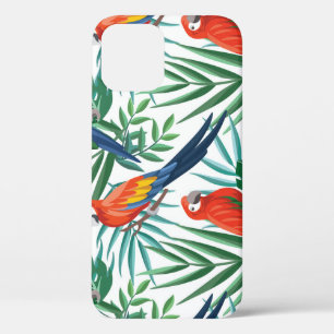 Tropical Parrots: Lush Palm Seamless iPhone 12 Case